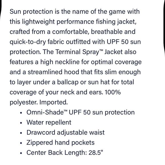 Columbia PFG Terminal Spray Jacket Gray Hooded Windbreaker UPF 50 Mens Small - Picture 12 of 12